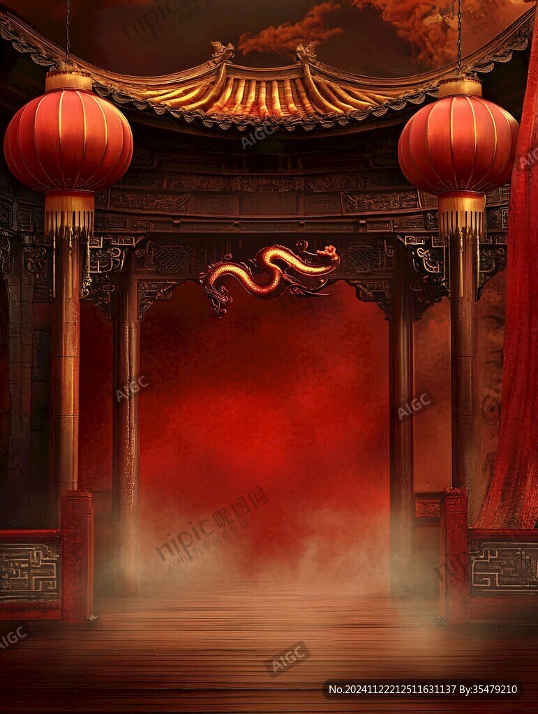 中式复古舞台背景