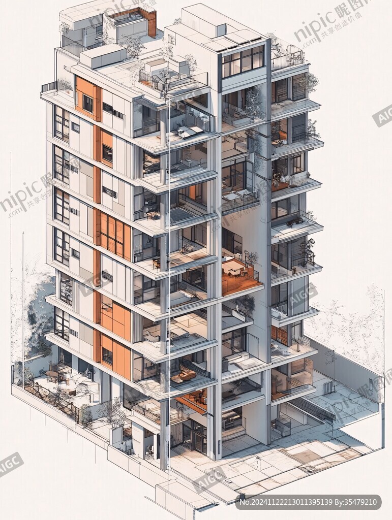 侧立面插画