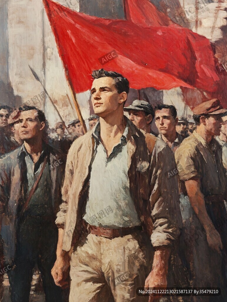 人民起义油画