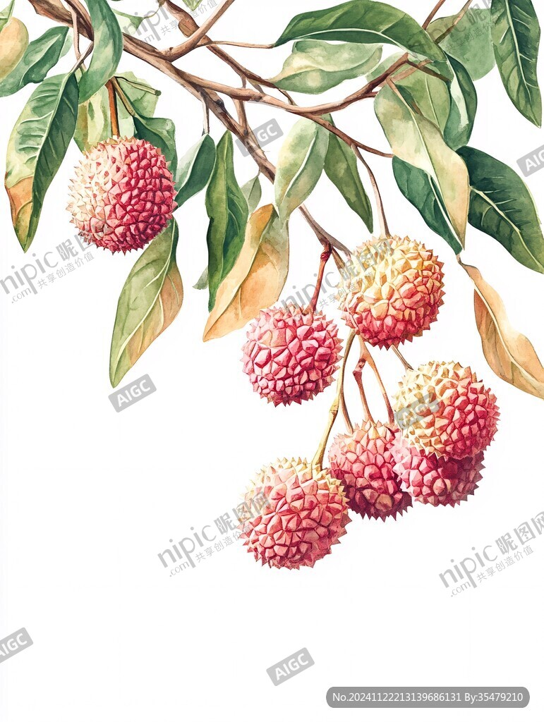 贵妃荔枝插画