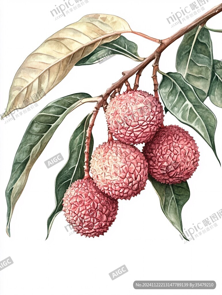 贵妃荔枝插画