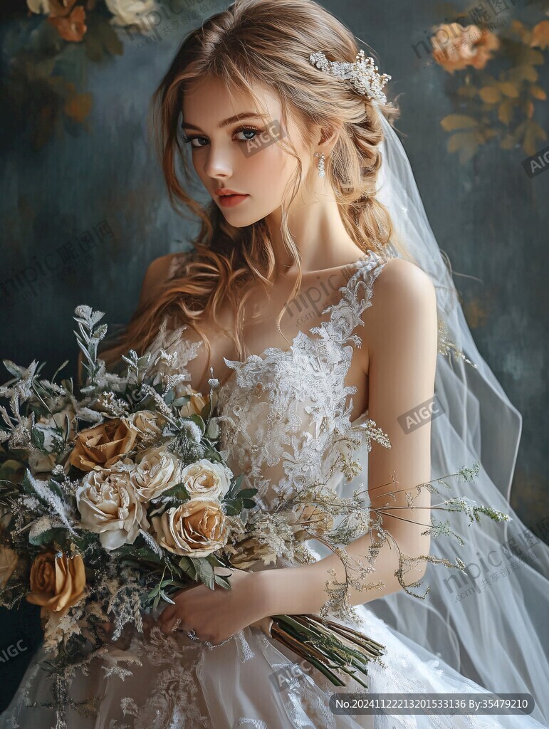 婚纱少女图