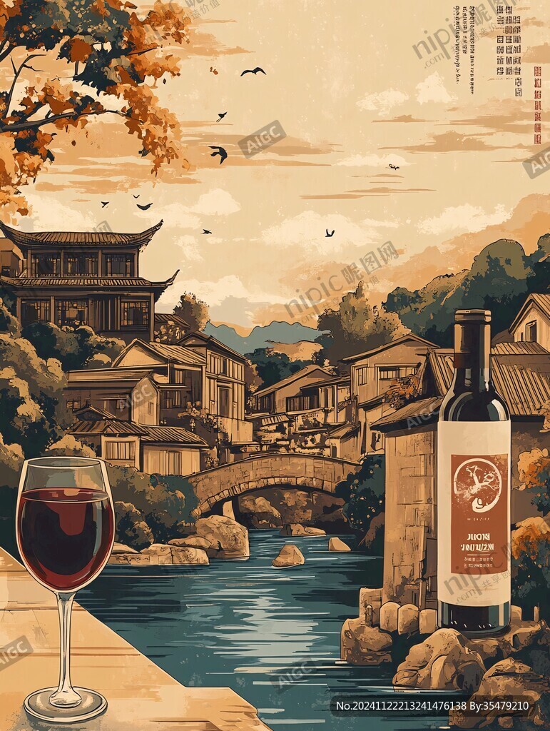 酒插画素材宣传单