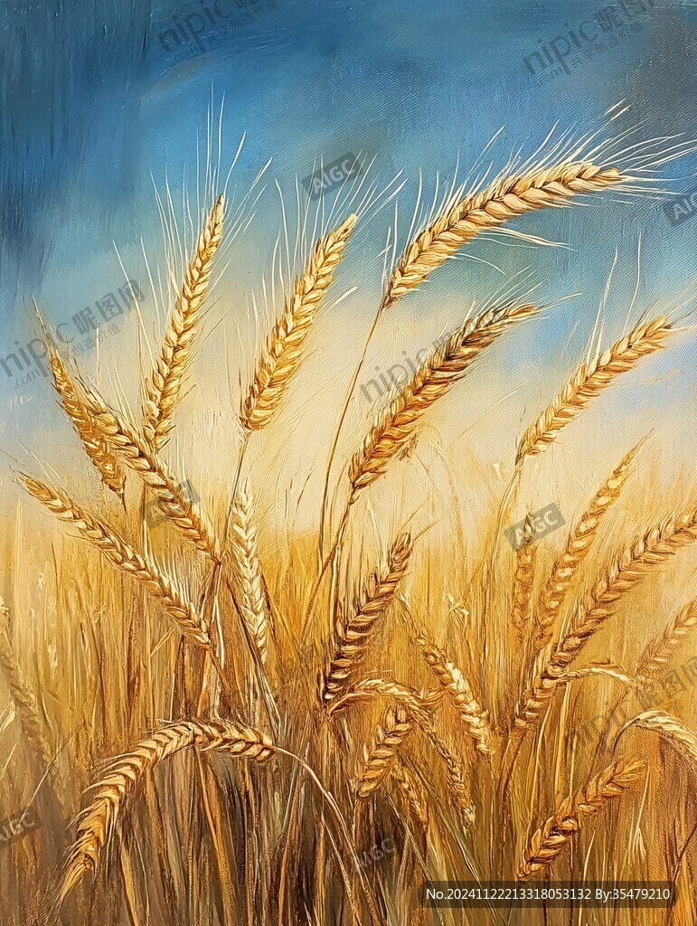 麦穗油画
