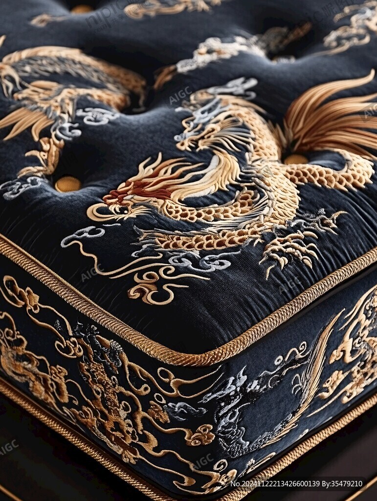 金团龙坐垫套