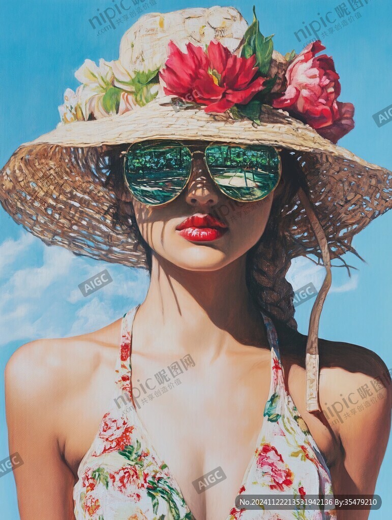 戴草帽美女