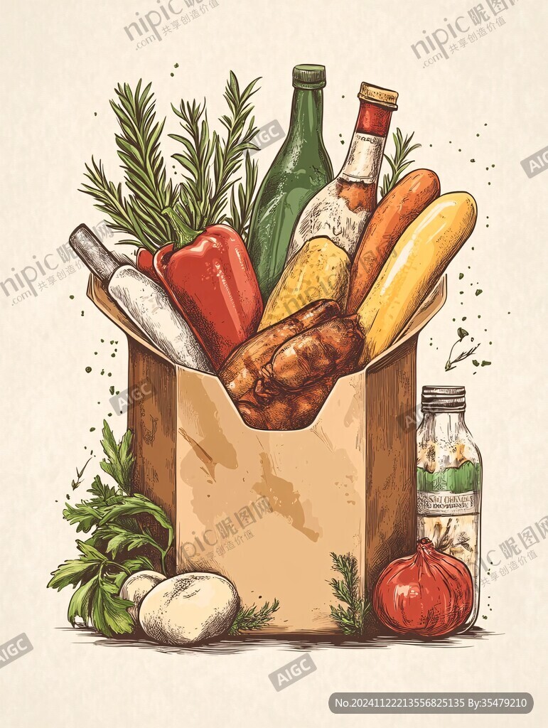 食材手绘背景