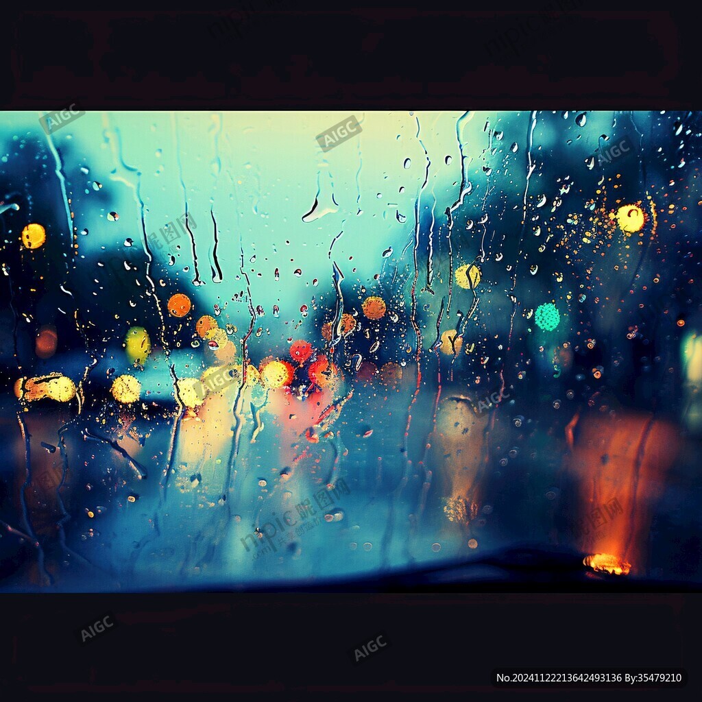雨水窗户风景