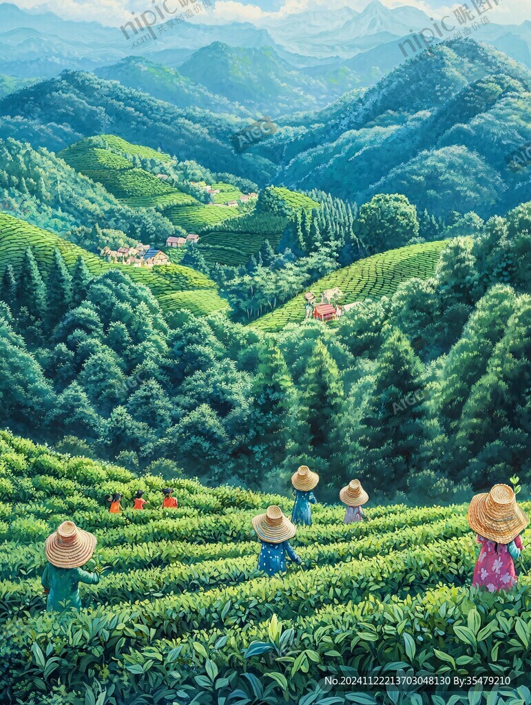 采茶装饰画