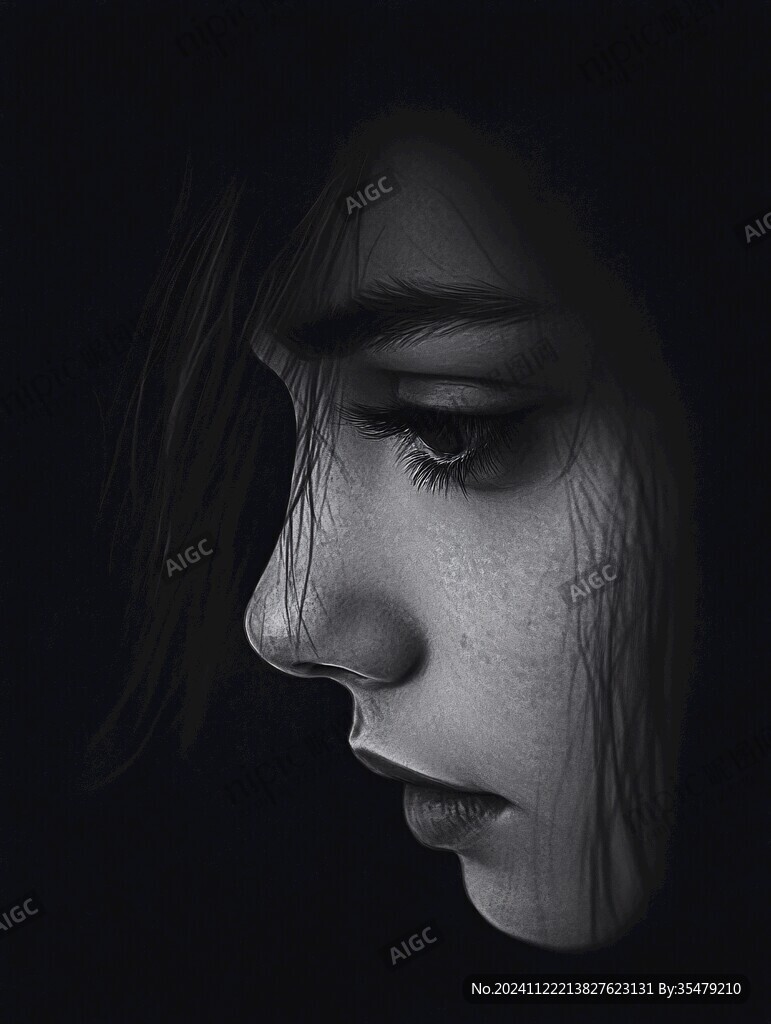数字肖像插画