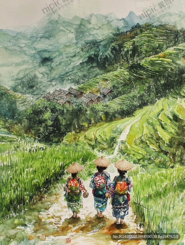 采茶装饰画