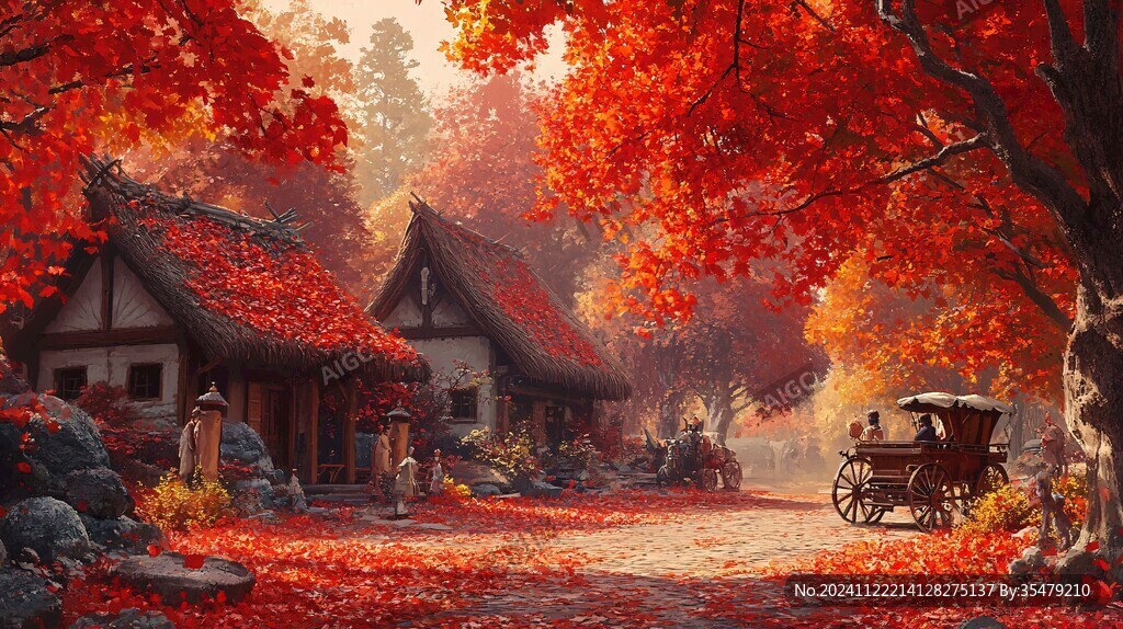 唯美秋天场景