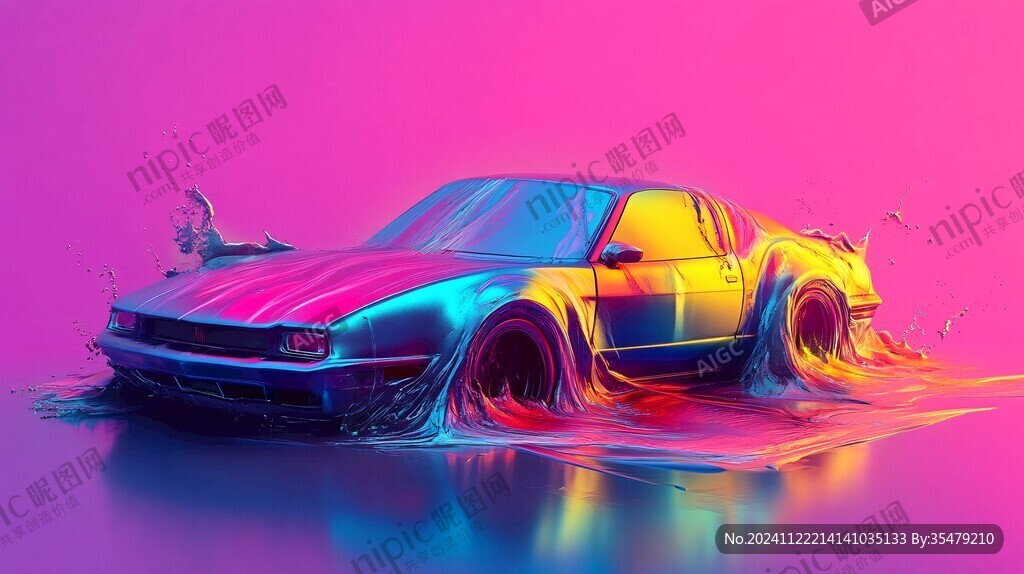 喷漆小车3d海报