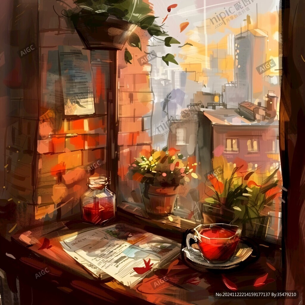 惬意下午插画