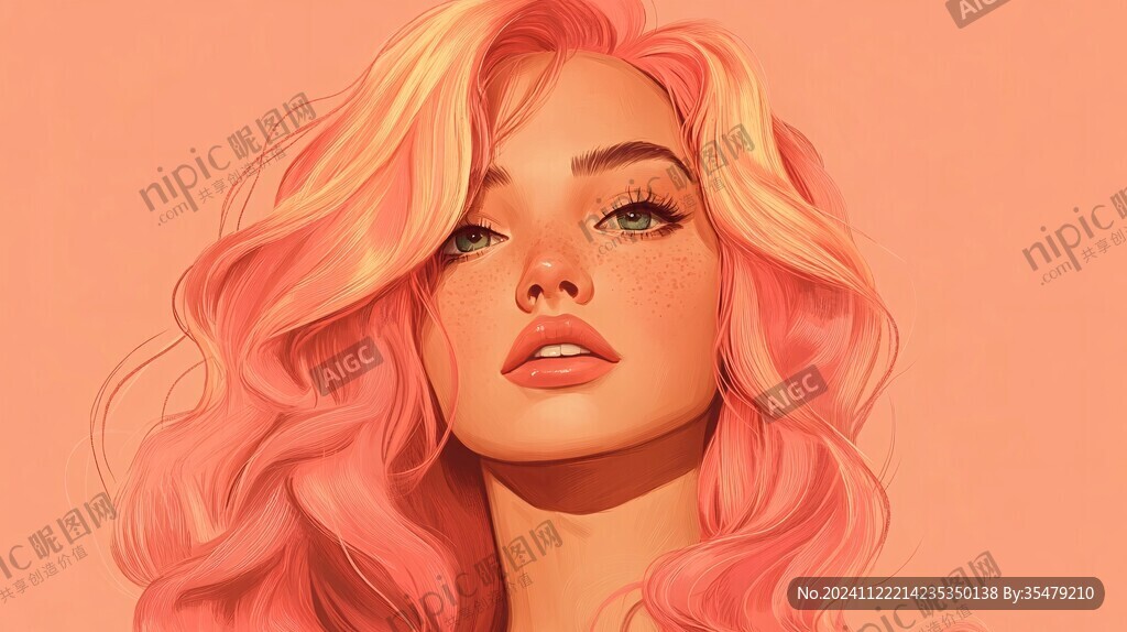 美女潮流插画