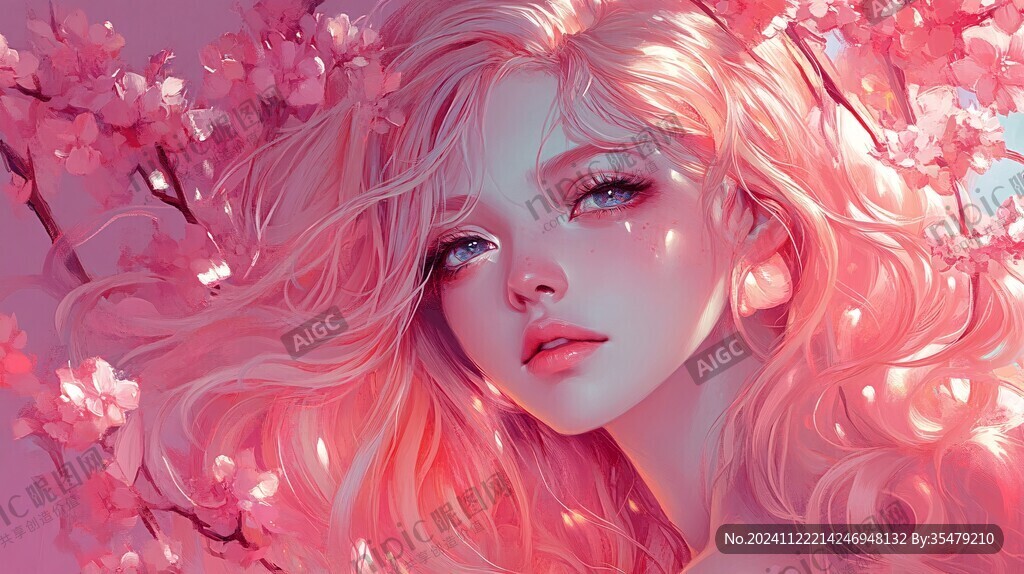数字美女插画
