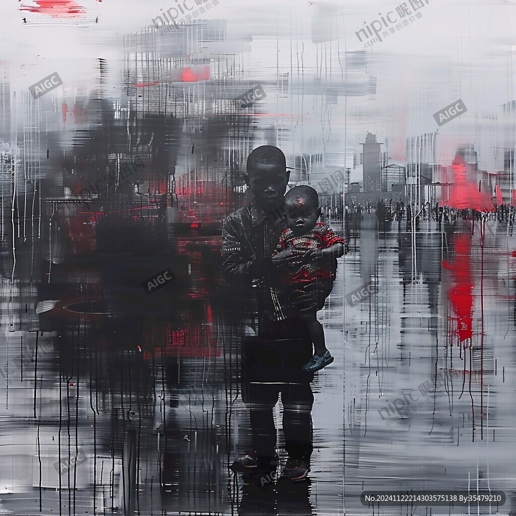 雨中的两个人