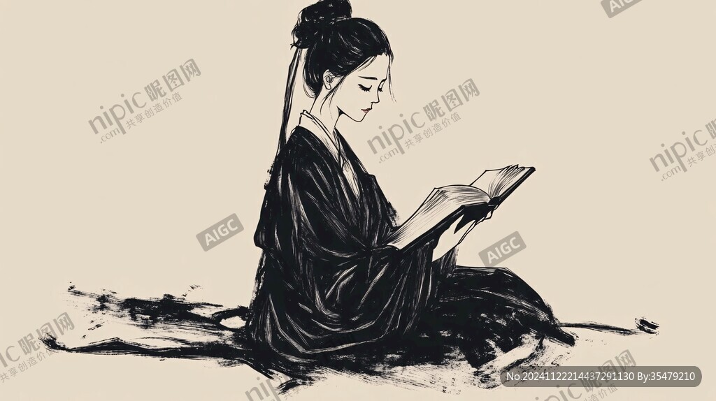 古人读书剪影