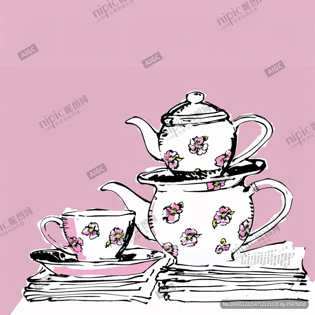 素描茶具