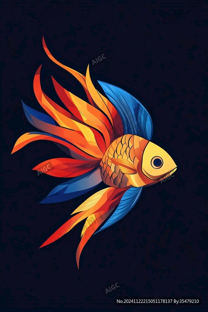 创意金鱼潮流插画