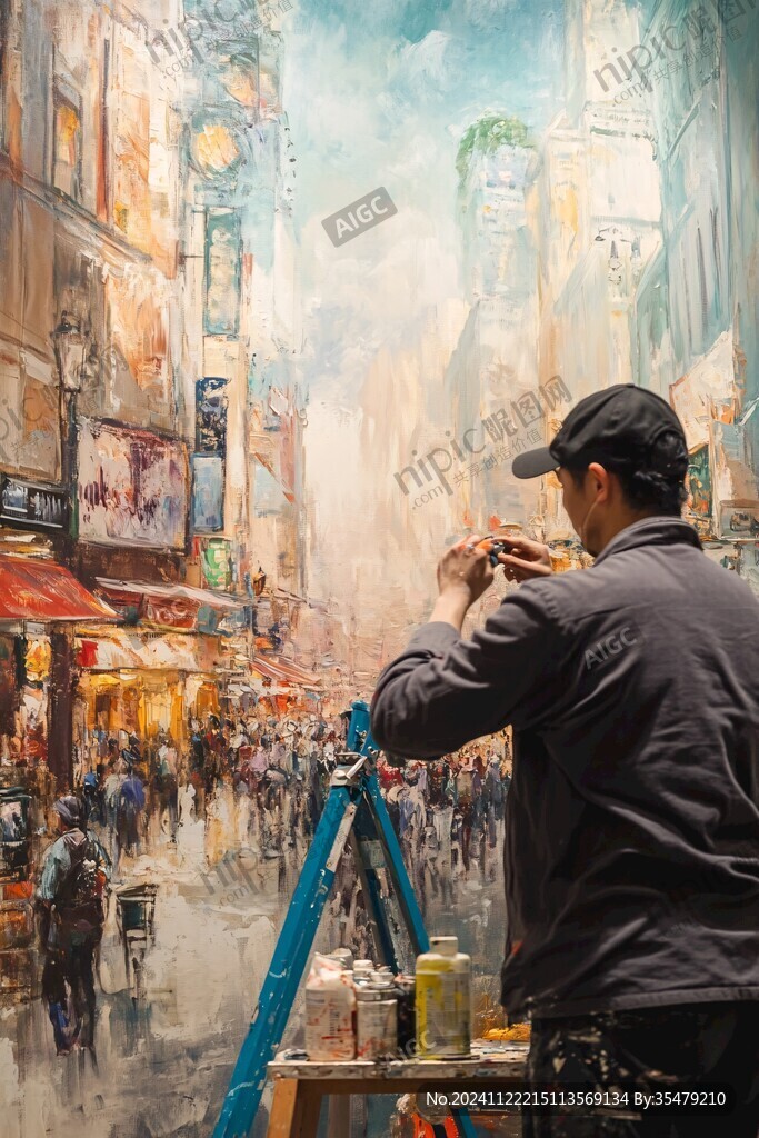 步行街油画