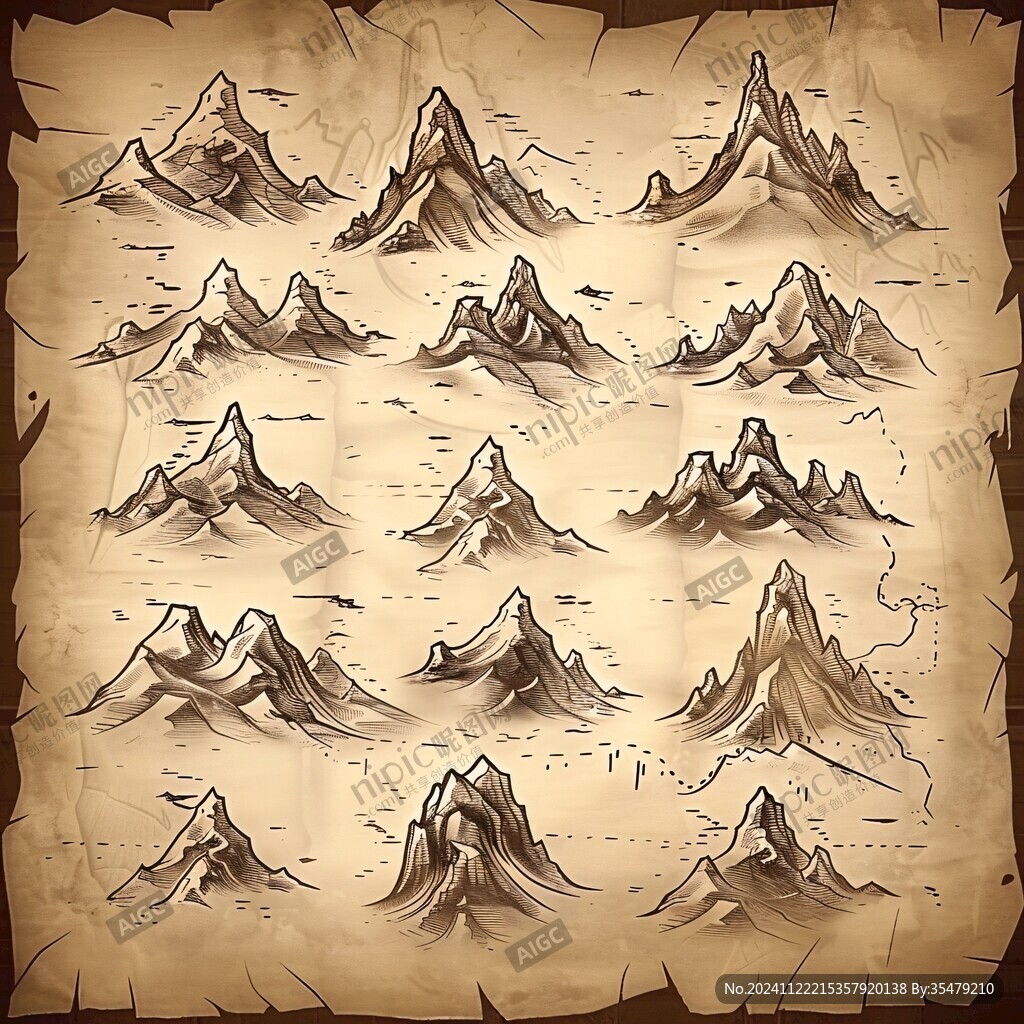 海浪图案山脉山峦背景