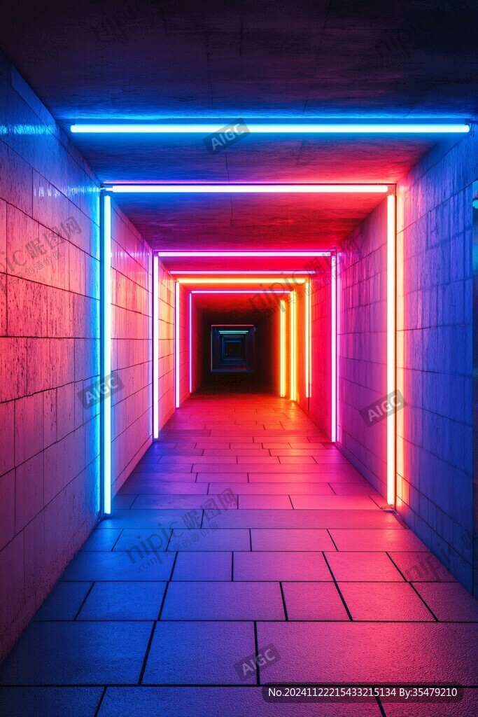霓虹灯过道