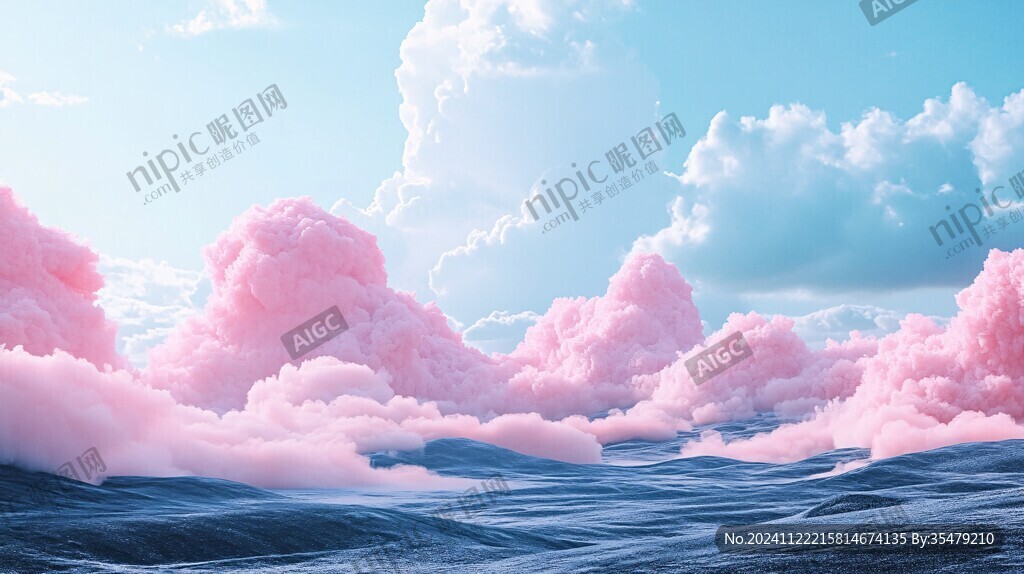 云雾般的粉色虚幻