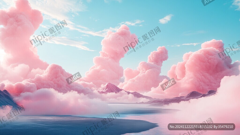 云雾般的粉色虚幻