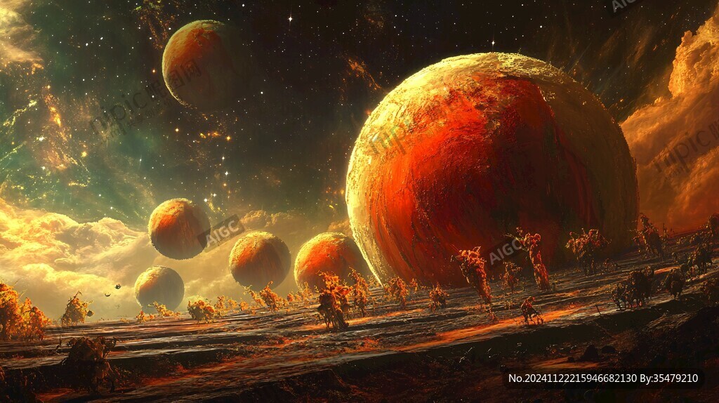 外星球幻想场景插画