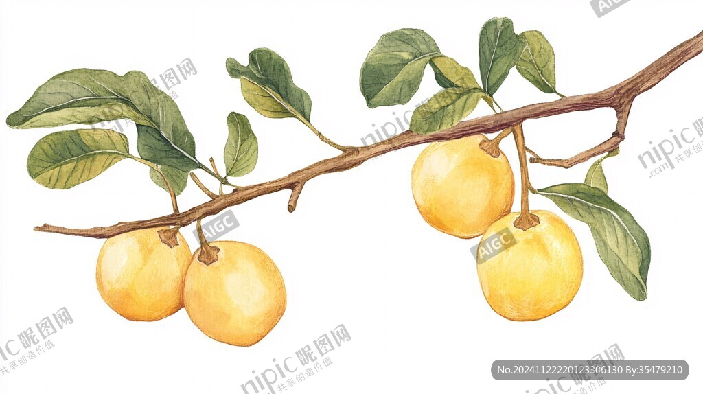 黄皮树插画