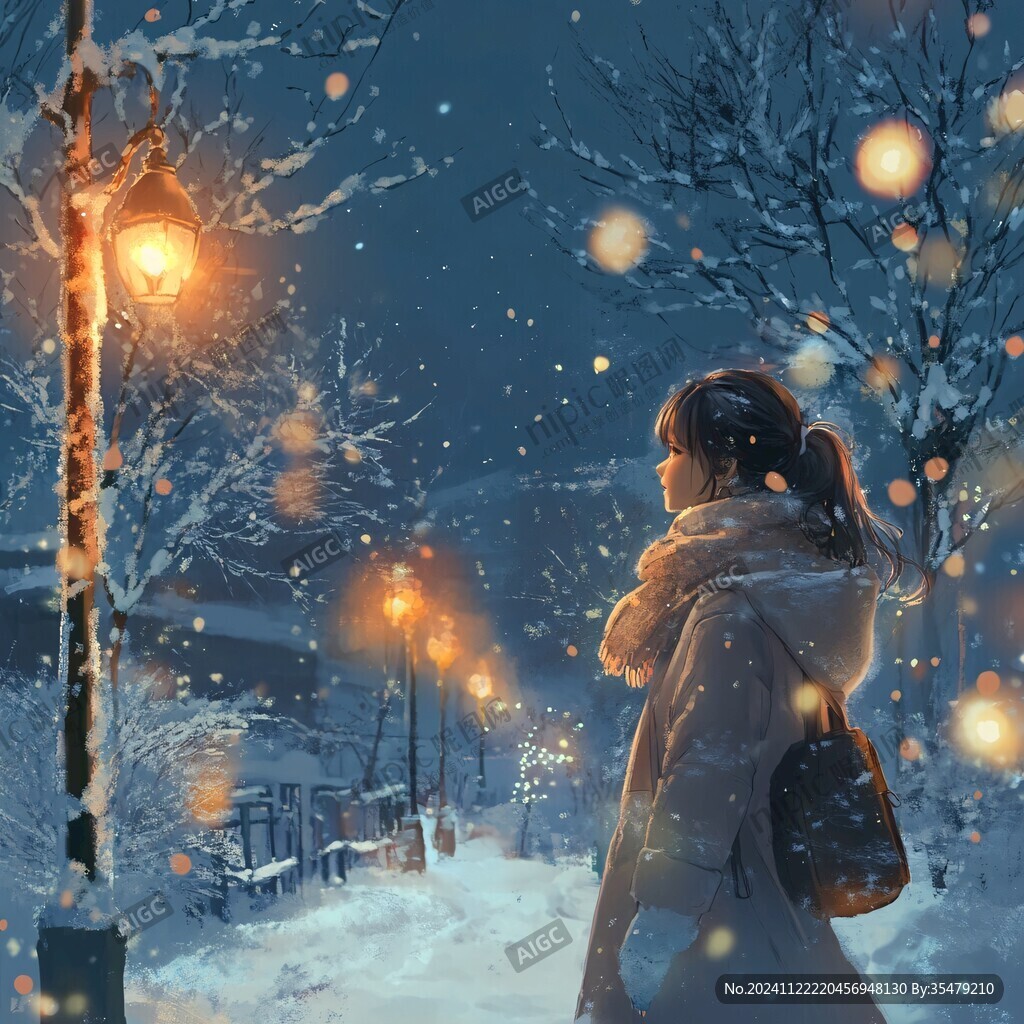 雪夜行人