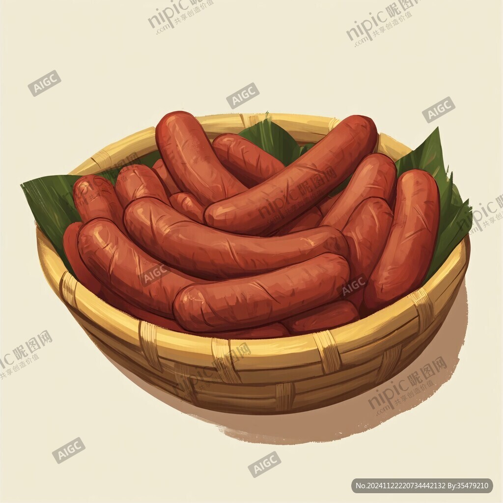 插画烤肠