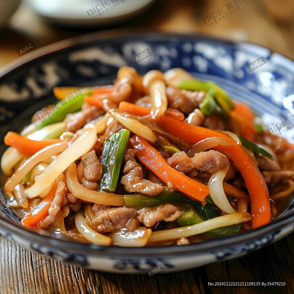 肉丝炒乌冬