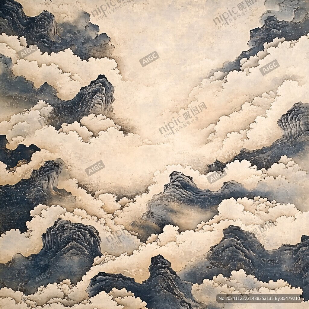 工笔画云