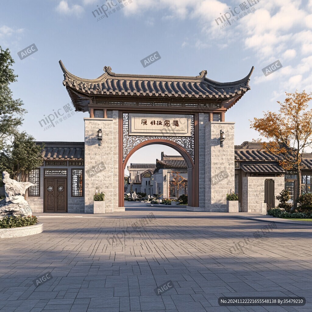 村口中式门楼