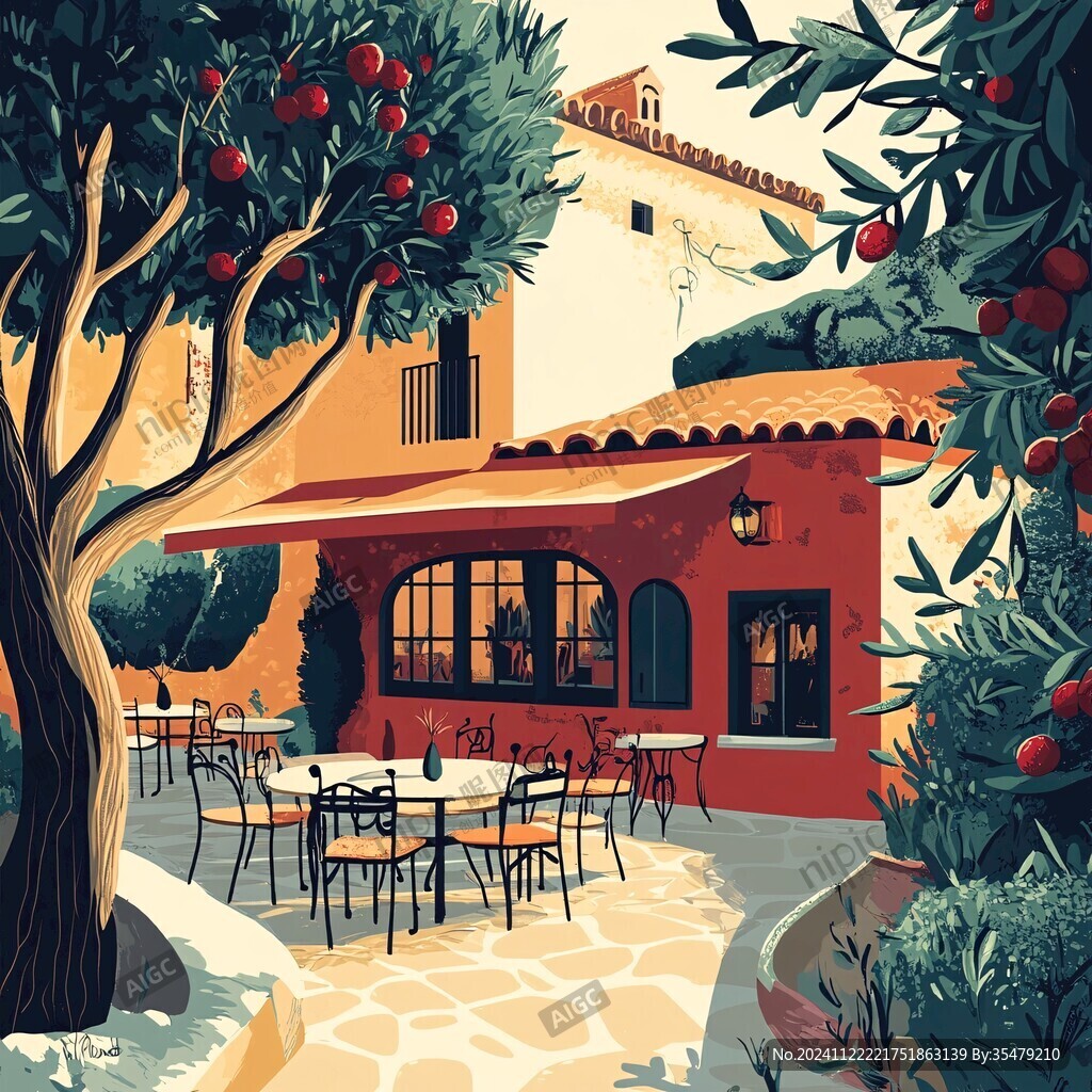 枸杞林插画