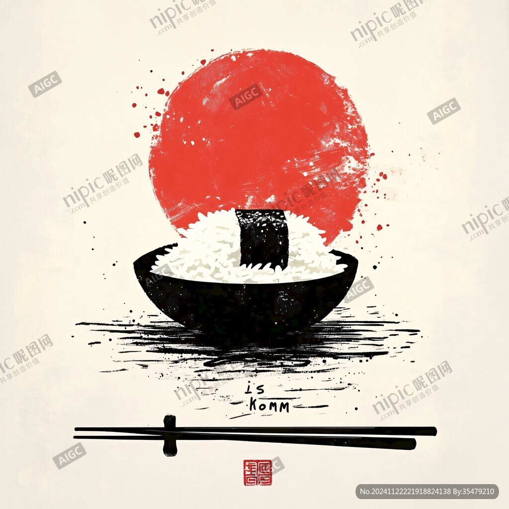 日本寿司插画复古海报