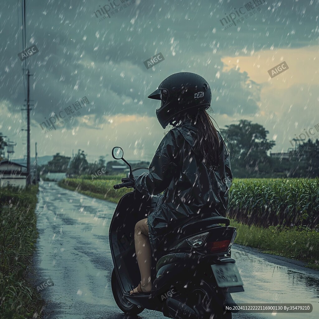 雨天摩托车
