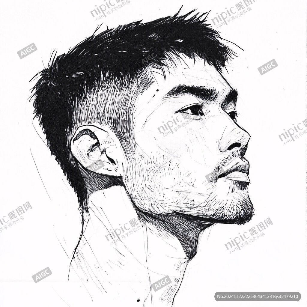 手绘男头像