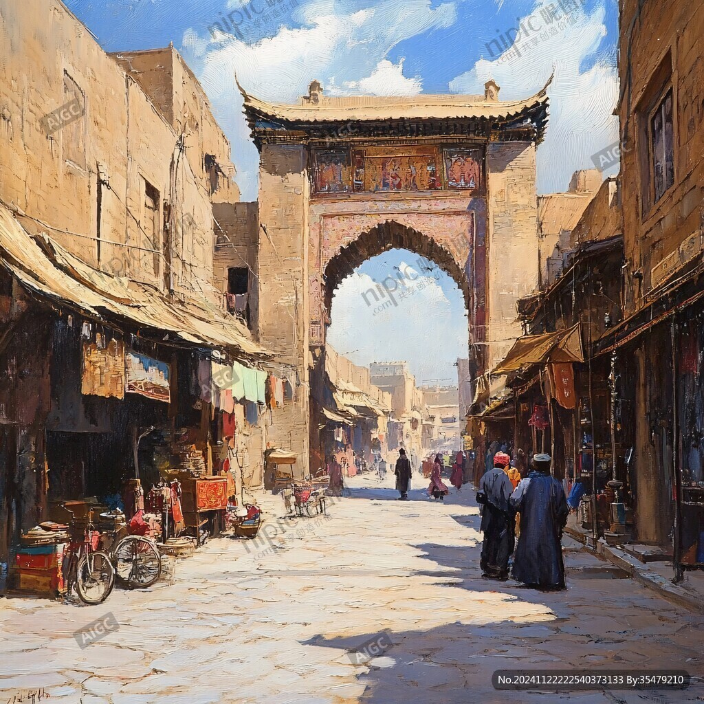 古代街景古代集市