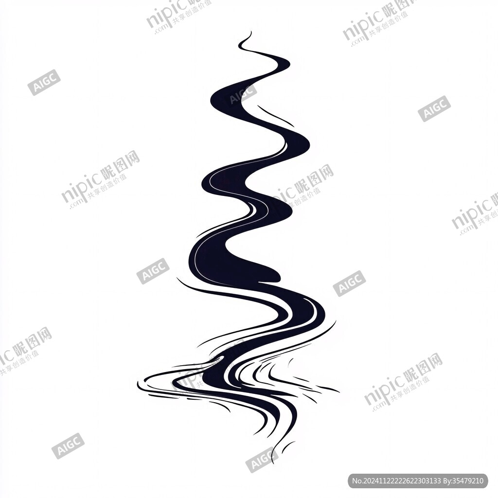 古风细笔画水纹