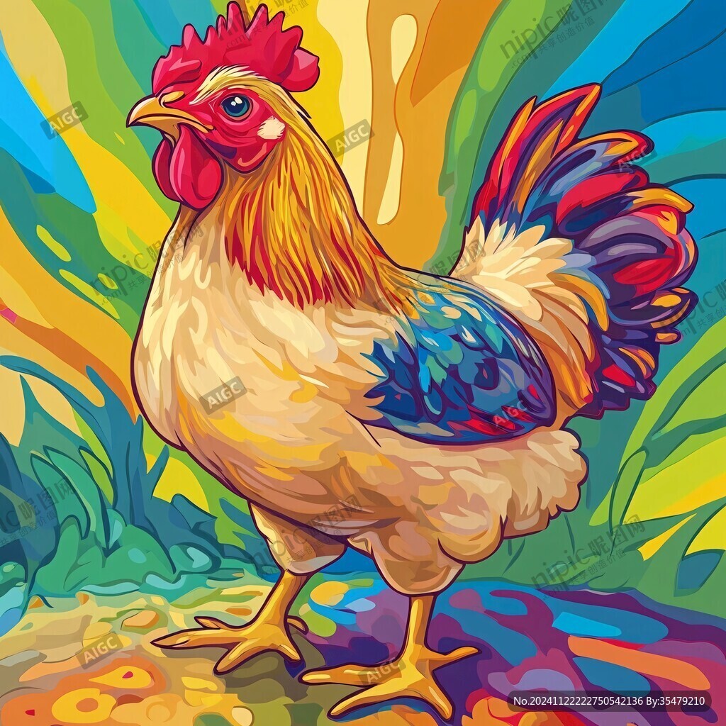 走地鸡插画