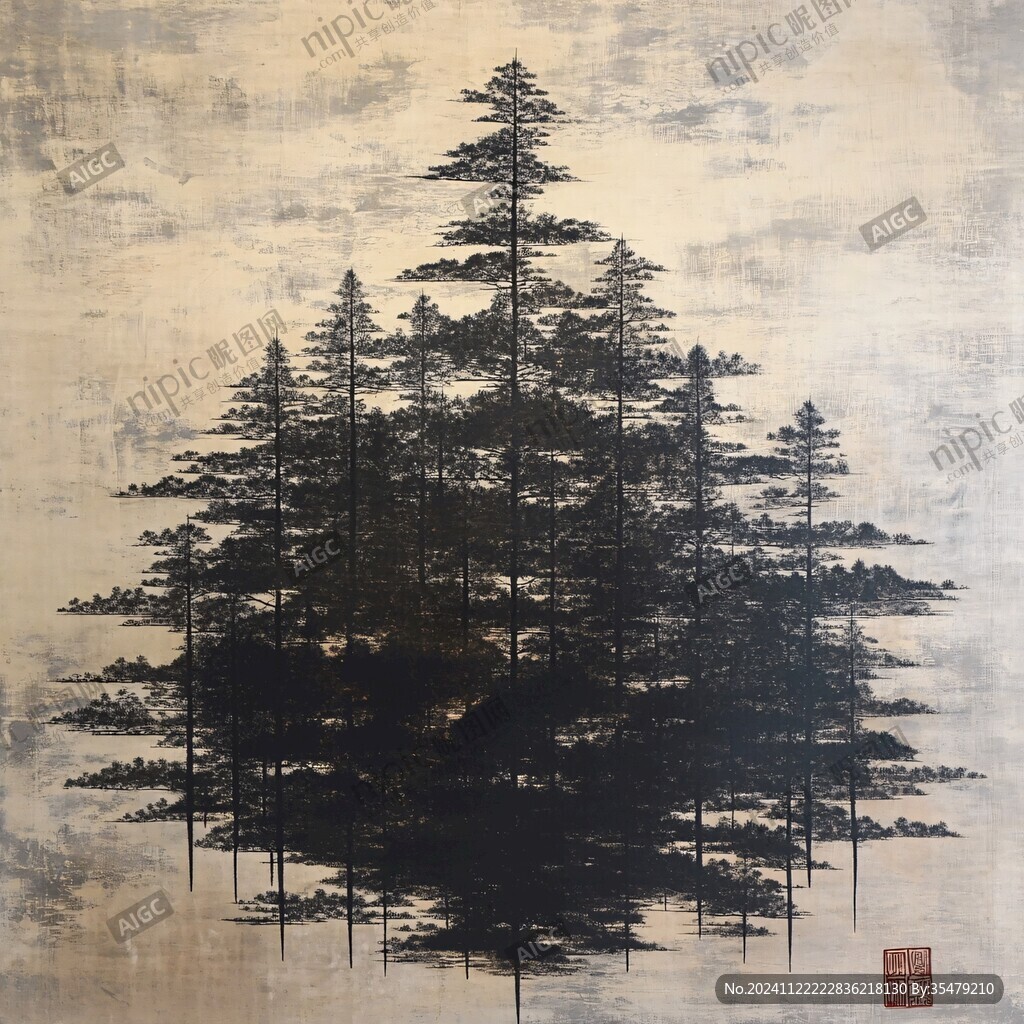 松树挂画