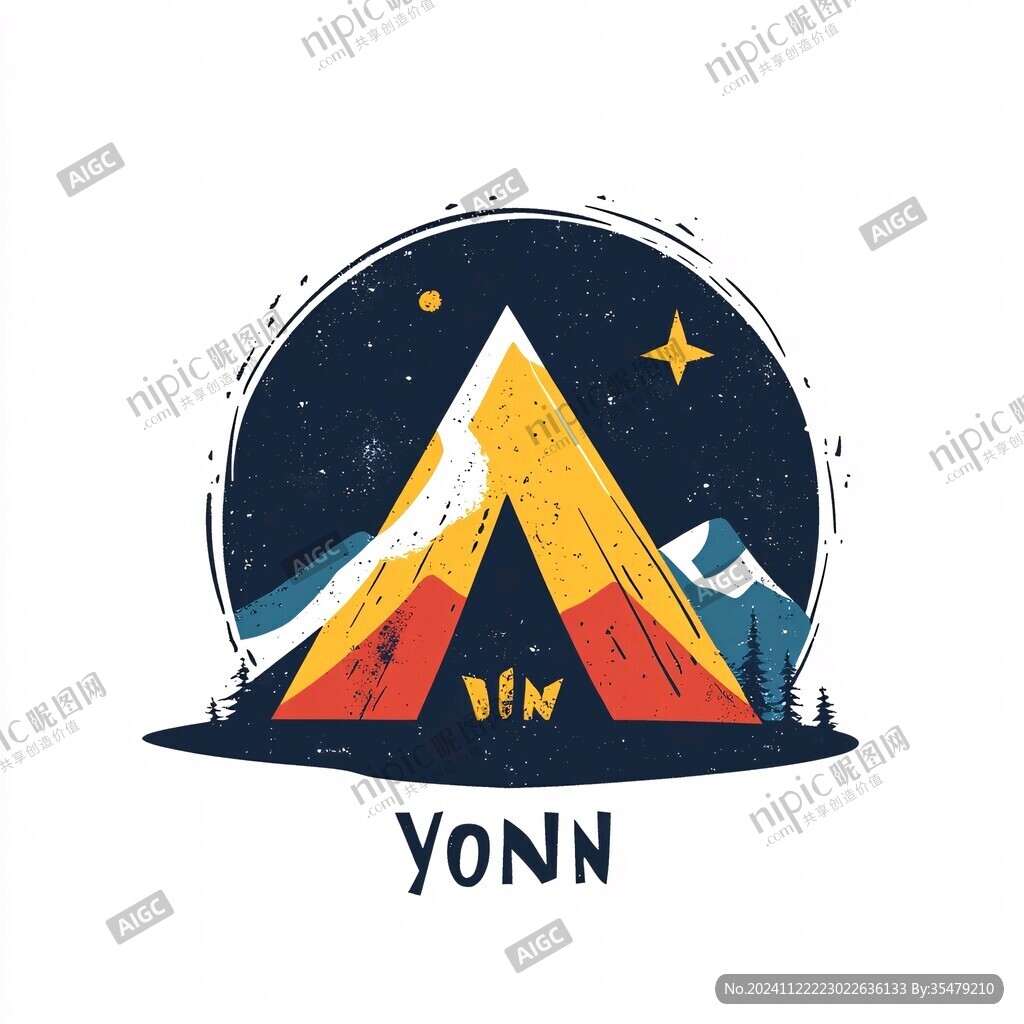 山脉插画logo