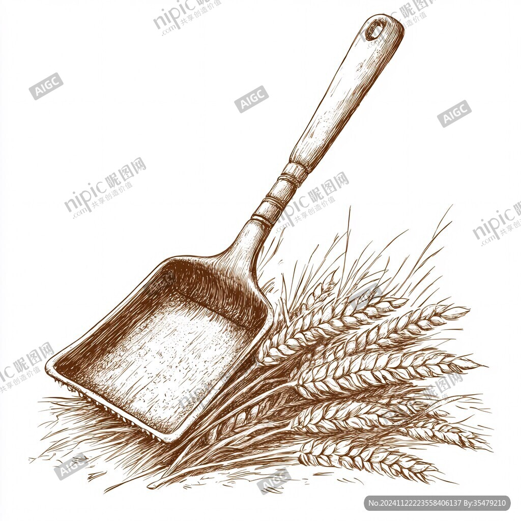 手绘打麦