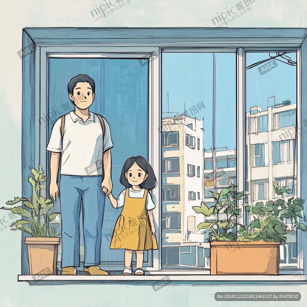 父女插画