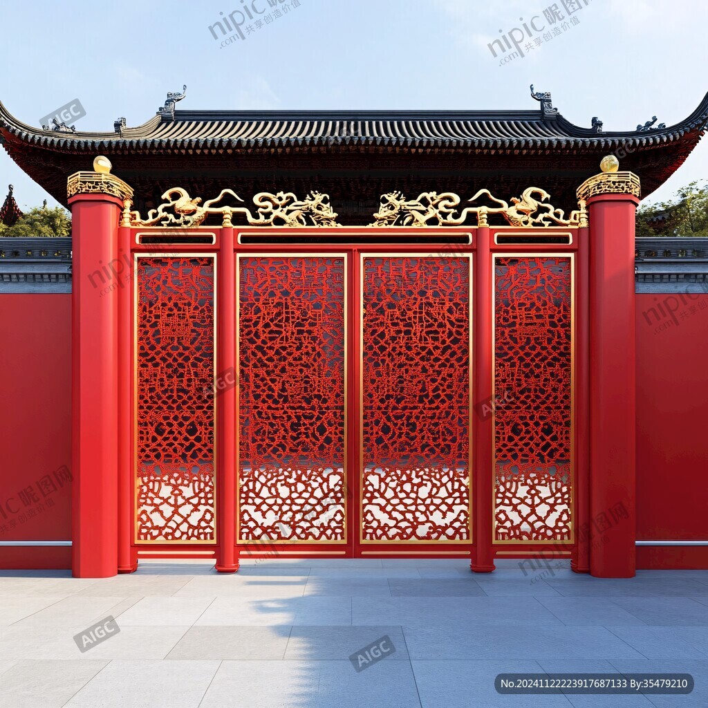 中式红门中式大门