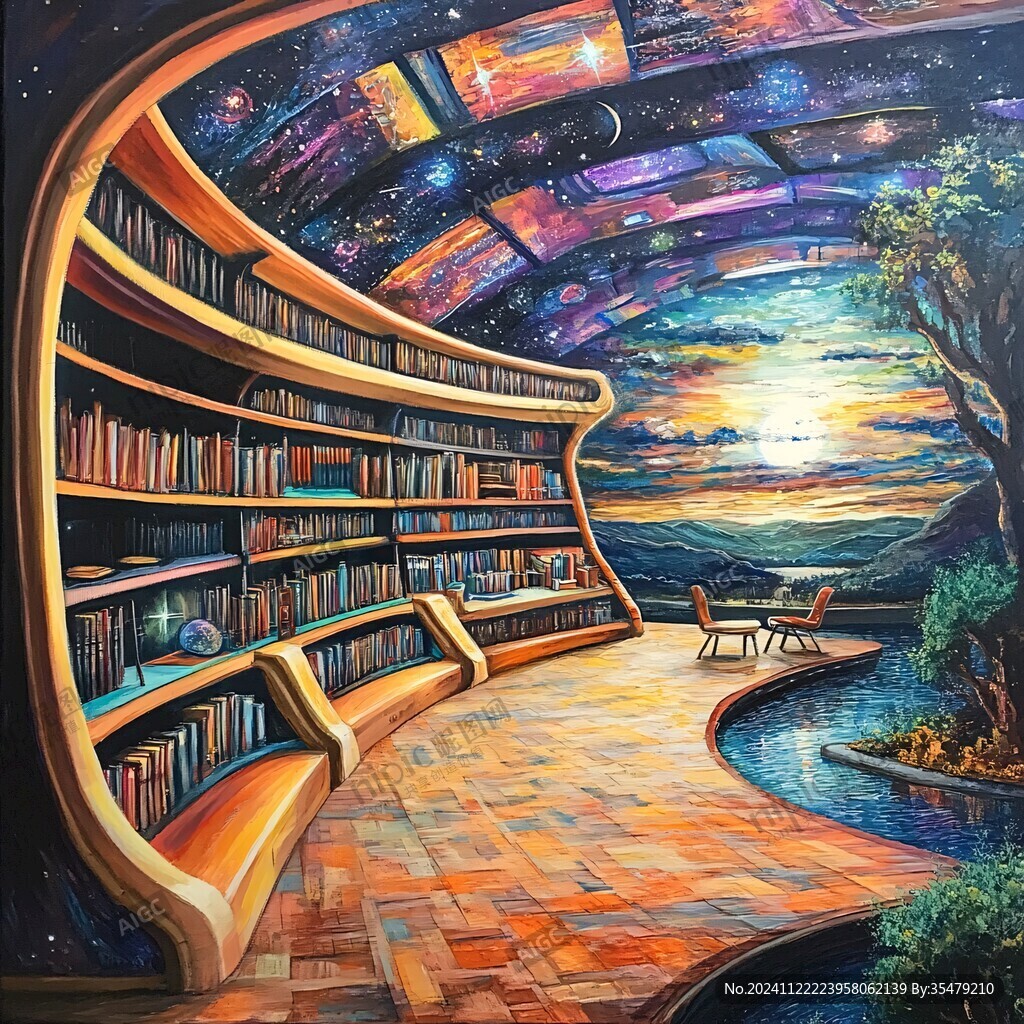 图书店艺术壁画