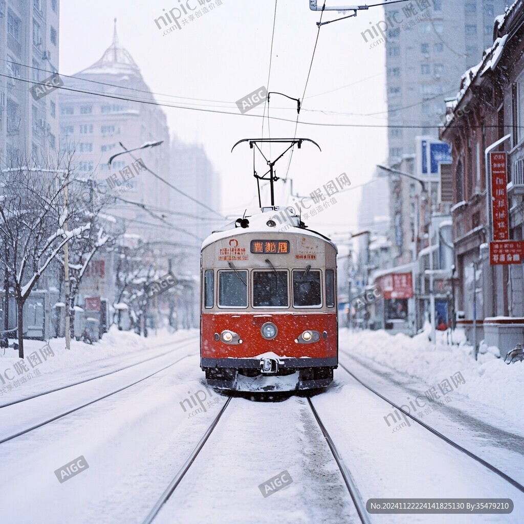 雪中电车